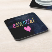 Essential Worker Support Heart op de krijtplank Bier Onderzetter (Linkerzijde)