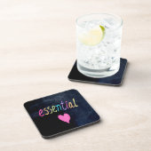 Essential Worker Support Heart op de krijtplank Bier Onderzetter (Rechterzijde)