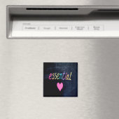 Essential Worker Support Heart op de krijtplank Magneet (Insitu (Vaatwasser))