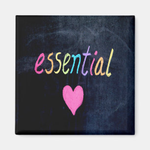Essential Worker Support Heart op de krijtplank Magneet