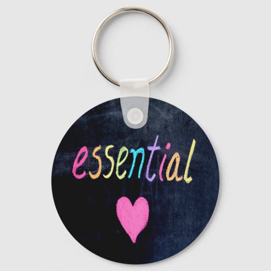 Essential Worker Support Heart op de krijtplank Sleutelhanger (Voorkant)