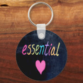 Essential Worker Support Heart op de krijtplank Sleutelhanger (Voorkant)