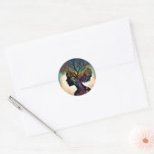 **"Essentie van de Aarde: Abstracte Vrouwe Moeder  Ronde Sticker (Envelop)