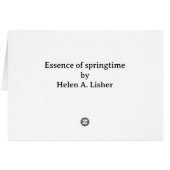 Essentie van de Springtime Art Card (Achterkant Horizontaal)