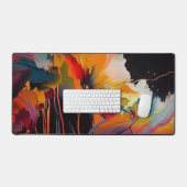 Essentie van de Tuin – Abstracte Bloemexpressie Bureaumat (Keyboard & Muis)