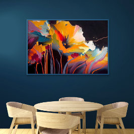 Essentie van de Tuin – Abstracte Bloemexpressie Canvas Afdruk