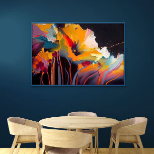 Essentie van de Tuin – Abstracte Bloemexpressie Canvas Afdruk