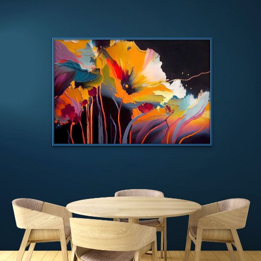 Essentie van de Tuin – Abstracte Bloemexpressie Canvas Afdruk