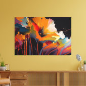 Essentie van de Tuin – Abstracte Bloemexpressie Canvas Afdruk (Insitu (Woonkamer))