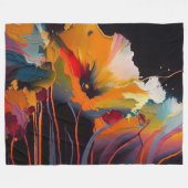 Essentie van de tuin – Abstracte bloemexpressie Fleece Deken (Voorkant (Horizontaal))