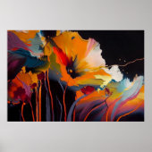 Essentie van de Tuin – Abstracte Bloemexpressie Poster (Voorkant)