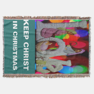Essentie van Kerstmis met Liefde van Kerststal Deken