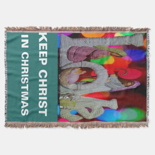 Essentie van Kerstmis met Liefde van Kerststal Deken (Voorkant)