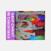 Essentie van Kerstmis met Liefde van Kerststal Fleece Deken (Voorkant (Horizontaal))