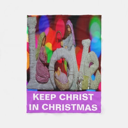 Essentie van Kerstmis met Liefde van Kerststal Fleece Deken (Voorkant)