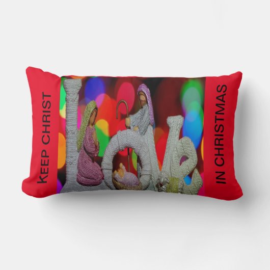 Essentie van Kerstmis met Liefde van Kerststal Kussen (Voorkant)