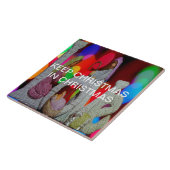Essentie van Kerstmis met Liefde van Kerststal Tegeltje (Zijkant)