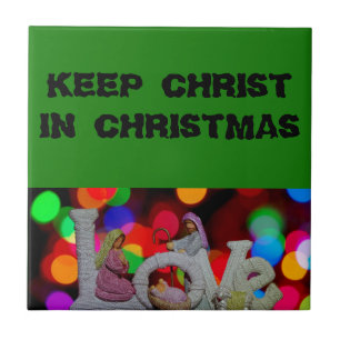 Essentie van Kerstmis met Liefde van Kerststal Tegeltje