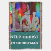 Essentie van Kerstmis met liefde voor de kerststal Deken (Voorkant Verticaal)