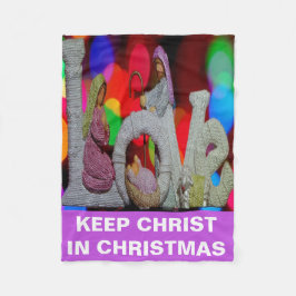 Essentie van Kerstmis met liefde voor de kerststal Fleece Deken