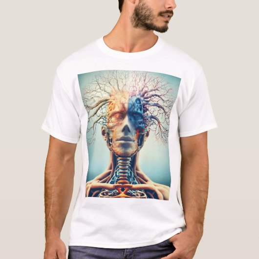 Essentie van Zijn: Artistieke Anatomie Fusion T-shirt (Voorkant)