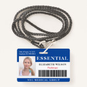 Essentieel | Modern Employee Photo ID Badge (Voorkant met draagriem)