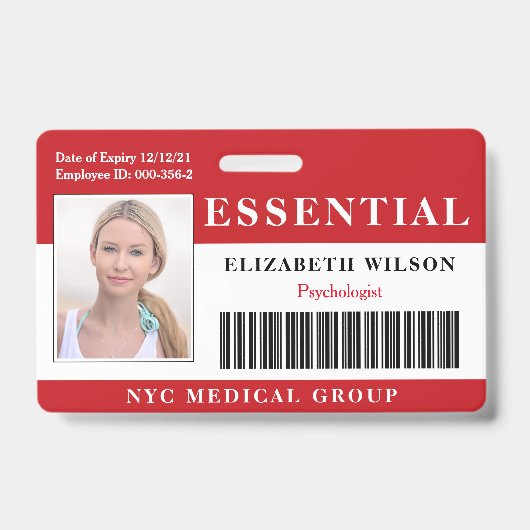 Essentieel | Modern Employee Photo ID Badge (Voorzijde)