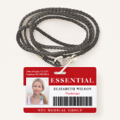 Essentieel | Modern Employee Photo ID Badge (Voorkant met draagriem)