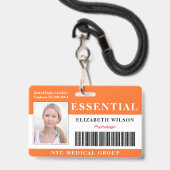 Essentieel | Modern Personeelsfoto ID Badge (Voorzijde met lanyard)