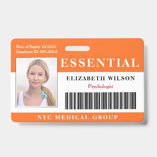 Essentieel | Modern Personeelsfoto ID Badge (Voorzijde)