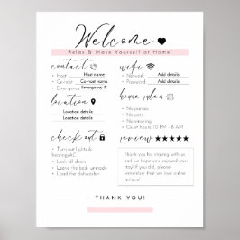 Essentiële Airbnb Info Sign - Airbnb Huisregels Poster