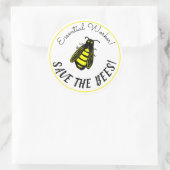 Essentiële arbeider redt bijenstaartkunst ronde sticker (Tas)