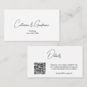 Essentiële en elegante QRcode trouwgegevens Informatiekaartje (Voorkant / Achterkant)