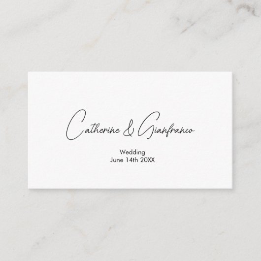 Essentiële en elegante QRcode trouwgegevens Informatiekaartje (Voorkant)