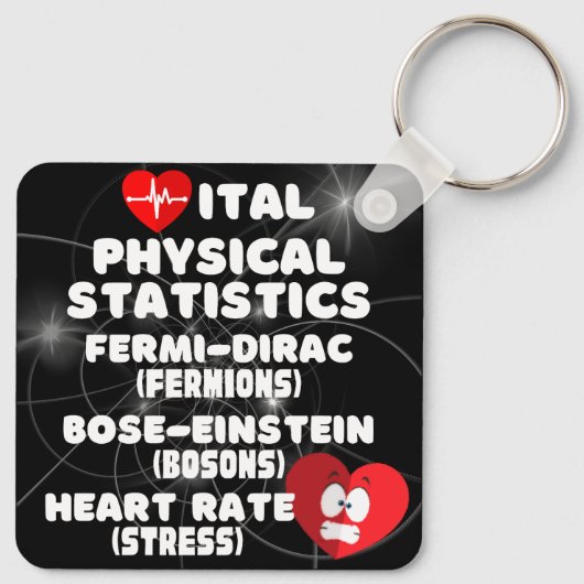 Essentiële fysieke statistieken sleutelhanger (Achterkant)