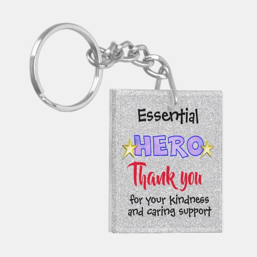 Essentiële held Dank je sleutelhanger (Voorkant Links)
