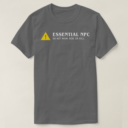 Essentiële NPC Grappige RPG T-shirt (Design voorkant)