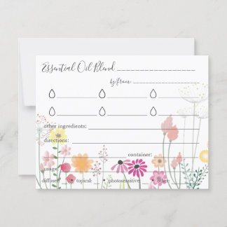 Essentiële olie Blends Recipe Direction Kaart
