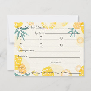 Essentiële olie Blends Recipe Direction Kaart