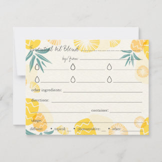 Essentiële olie Blends Recipe Direction Kaart