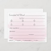 Essentiële olie Blends Recipe Direction Kaart (Voorkant / Achterkant)