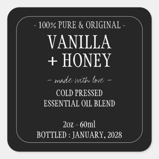 Essentiële olie Cosmetische fles Vierkante Sticker (Voorkant)