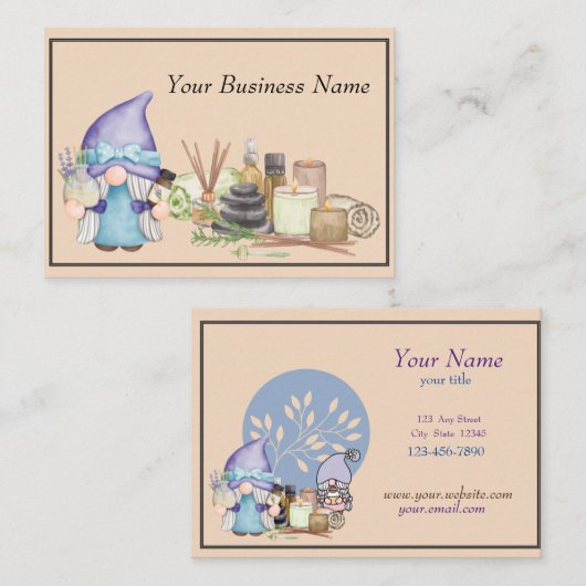 Essentiële olie of Visitekaartje van de spa met gn (Voorkant / Achterkant)