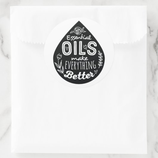 Essentiële oliedaling ronde sticker (Tas)