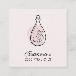 Essentiële oliën Aromatherapie Logo Blush Pink Vierkante Visitekaartje