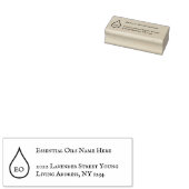 Essentiële oliën Daling Outline-monogram Rubberstempel (Gestempeld)