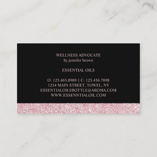 Essentiële oliën Fles Aromatherapie Visitekaartje (Achterkant)