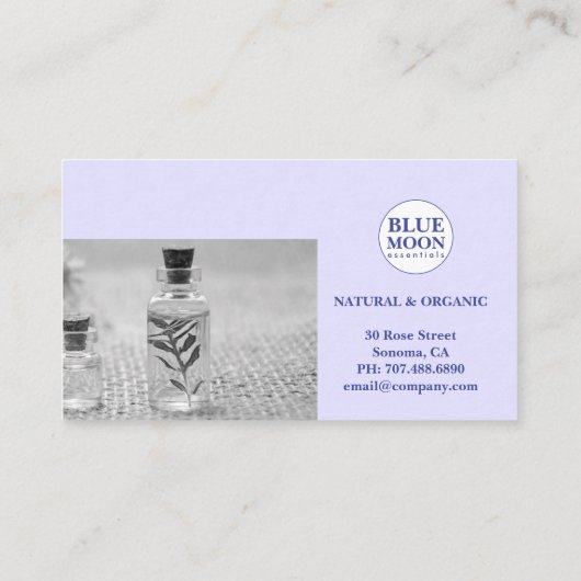 Essentiële oliën Natuurlijke Wellness Visitekaartje (Achterkant)