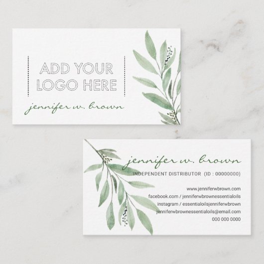 Essentiële oliën Voeg uw aangepaste logo florale o Visitekaartje (Voorkant / Achterkant)
