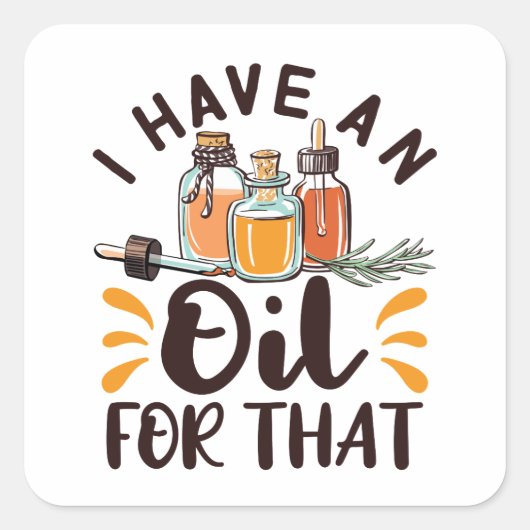 Essentiële oliën waarvoor ik een olie heb vierkante sticker (Voorkant)